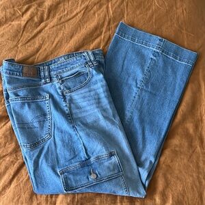 American Eagle 12R Cargo Baggy Wide Leg Jeans